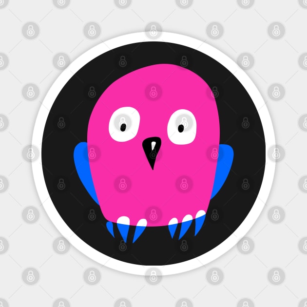 Cartoon Pink Owl Magnet by ArchiTania